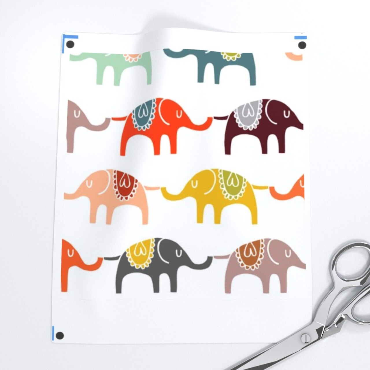 Elephant Circus Colorful Kids Children Animals Whimsical Boho Room Decor African Nursery Modern Custom Printed Fabric by Spoonflower Various Fabrics by the Yard or Fat Quarter